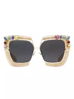 Солнцезащитные очки Rafia Fiori с декором Dolce & Gabbana Eyewear, золотой
