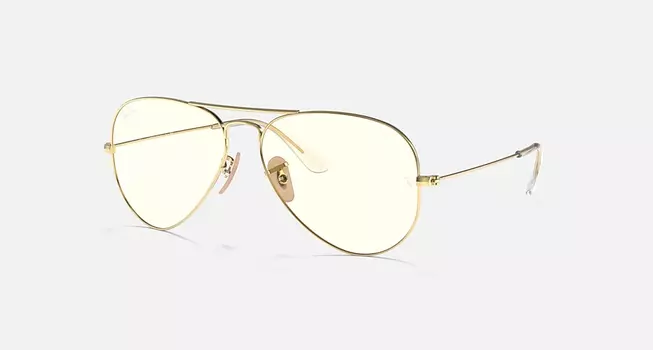 Солнцезащитные очки Ray-Ban AVIATOR CLEAR EVOLVE, прозрачный серый