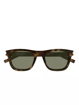 Солнцезащитные очки с гравировкой логотипа Saint Laurent Eyewear, коричневый