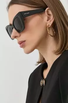 Солнцезащитные очки Saint Laurent, черный