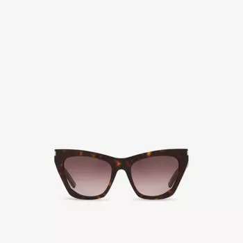 Солнцезащитные очки Saint Laurent Kate «кошачий глаз» из ацетата, коричневый