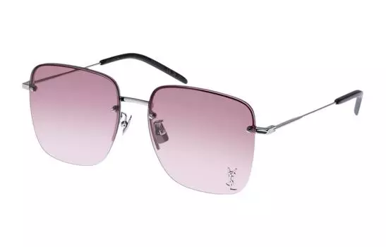 Солнцезащитные очки Saint Laurent женские, серебряный / розовый