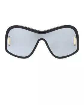 Солнцезащитные очки-щит Loewe, цвет Shiny Black & Smoke Mirror