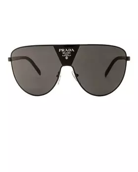 Солнцезащитные очки-щит Prada, черный