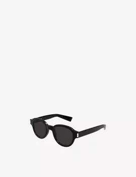 Солнцезащитные очки SL 546 в круглой оправе Saint Laurent, цвет Shiny Black