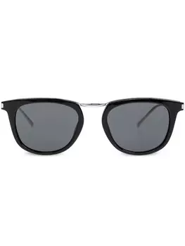 Солнцезащитные очки в круглой оправе Saint Laurent, черный