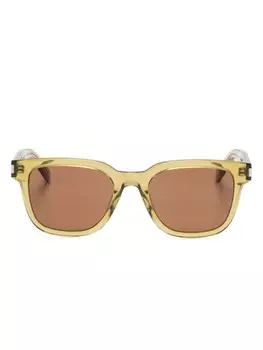 Солнцезащитные очки в квадратной оправе Saint Laurent Eyewear, зеленый