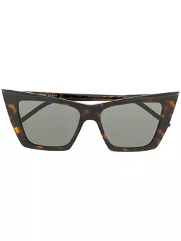 Солнцезащитные очки в оправе 'кошачий глаз' Saint Laurent Eyewear, коричневый
