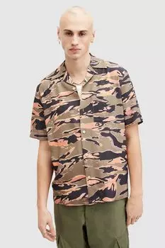 Солнечная рубашка с принтом Allsaints, черный