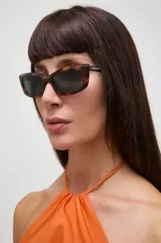 Солнечные очки Saint Laurent, коричневый
