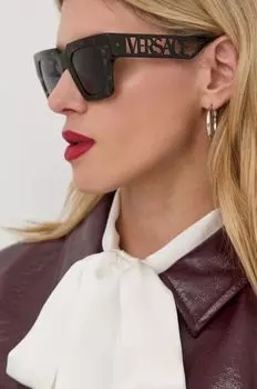 Солнечные очки Versace, коричневый