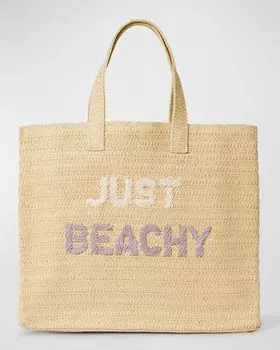 Соломенная большая сумка Just Beachy BTB Los Angeles, цвет Dusty Lavender