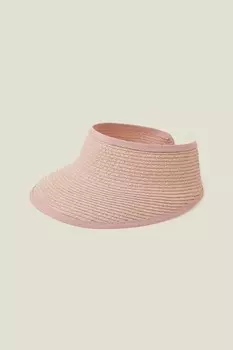 Соломенная шляпа с козырьком Accessorize, розовый