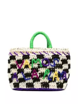 Соломенная сумка-тоут Damier размера мини ERES, нейтральный цвет