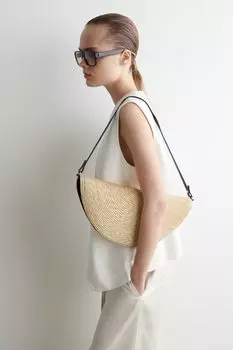 Соломенный клатч " soleil” COS, бежевый