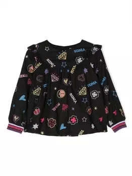 Sonia Rykiel блузка с вышивкой, черный
