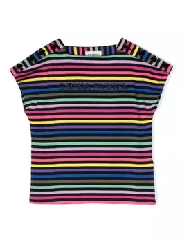 Sonia Rykiel полосатая футболка с логотипом, черный