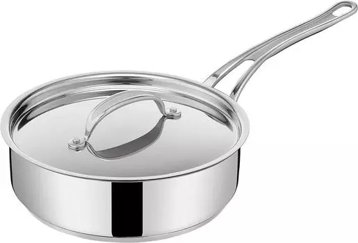 Сотейник Tefal Jamie Oliver Сотейник с металлической крышкой 24 см, также для индукционной плиты, нержавеющая сталь 18/10 (сковорода, набор сковород, набор сковород, вок)