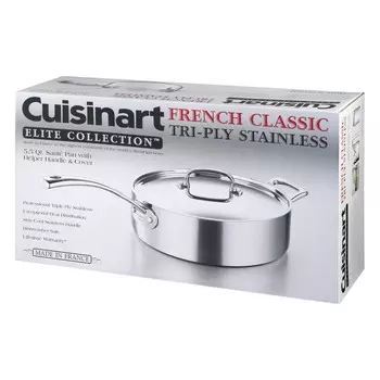 Сотейник трехслойный Cuisinart Elite Collection, серебряный
