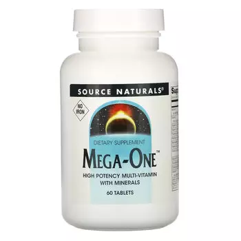 Source Naturals, Мультивитамины Mega-One без железа, 60 таблеток