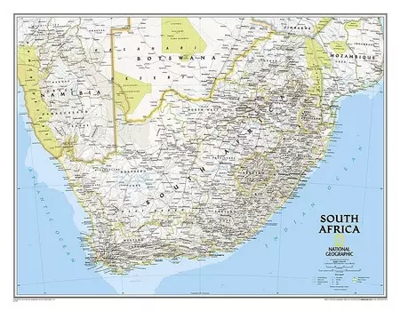 South Africa Classic — настенная политическая карта для закрепления — доска, 1:3 044 000, National Geographic
