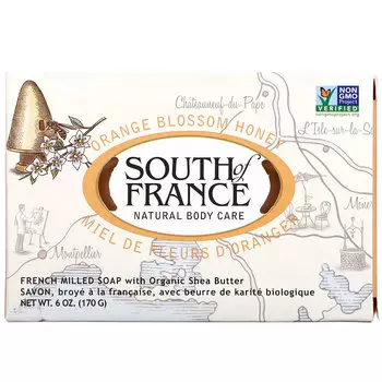 South of France, кусковое мыло, французский помол, с ароматом цветущей вишни и органическим маслом ши, 170 г (6 унций)