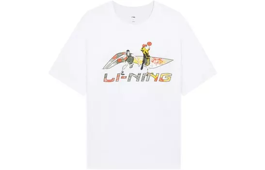 Спортивная баскетбольная коллекция футболка мужская белая Lining, белый