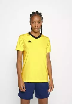 Спортивная футболка Adidas с V-образным вырезом, желтый