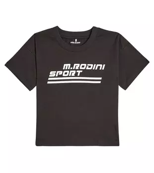 Спортивная футболка из хлопкового джерси Mini Rodini, черный