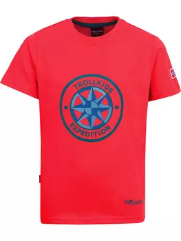 Спортивная футболка Trollkids Funktionsshirt Windrose, красный