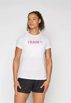 Спортивная футболка WOMEN'S GRAPHIC TEE TRAIN Puma, цвет white