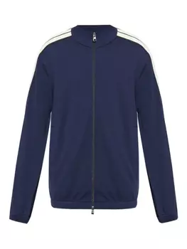 Спортивная куртка с полосками по бокам Moncler, синий
