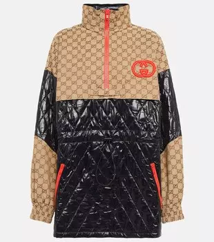 Спортивная куртка с узором GG GUCCI, бежевый