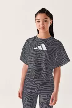 Спортивная тренировочная футболка с короткими рукавами adidas, серый