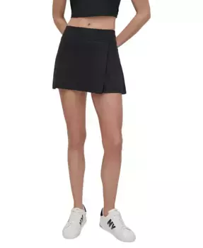 Спортивная женская плиссированная юбка-шорты Balance однотонная DKNY, черный