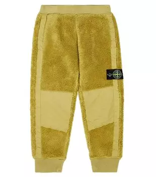 Спортивные брюки из смесового хлопка Stone Island Junior, желтый
