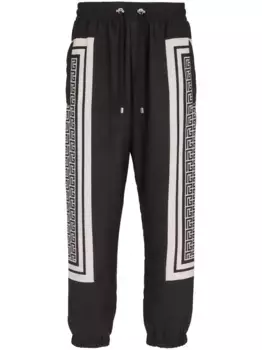 Спортивные брюки с кулиской и монограммой BALMAIN, черный