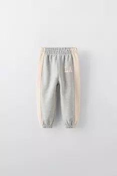 Спортивные брюки с полосами ZARA, серый мергель