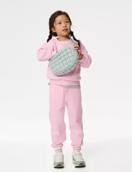 Спортивные брюки с высоким содержанием хлопка Marks & Spencer, розовый