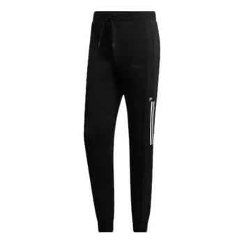 Спортивные штаны adidas neo x Yellow Crossover Stripe Casual Sports Pants Black, черный
