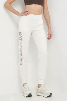 Спортивные штаны EA7 Emporio Armani, бежевый