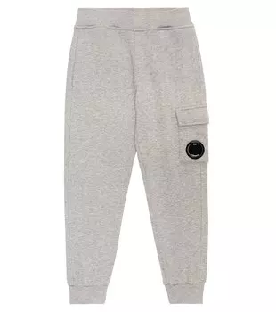 Спортивные штаны из хлопкового флиса C.P. COMPANY KIDS, серый