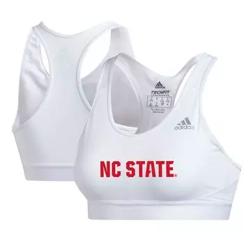 Спортивный бюстгальтер adidas Nc State Wolfpack, белый