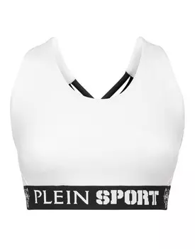 Спортивный бюстгальтер без косточек Plein Sport, белый
