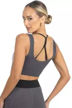 Спортивный бюстгальтер Cleo Color Block Activewear черного цвета Akalia