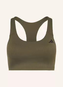 Спортивный бюстгальтер PowerImpact Rib Adidas, зеленый