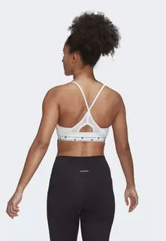 Спортивный бюстгальтер с легкой поддержкой Adidas, белый