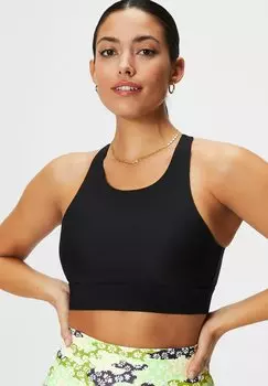 Спортивный бюстгальтер с сильной поддержкой NO BOUNCE Fabletics, черный