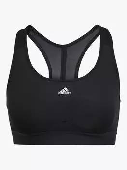 Спортивный бюстгальтер средней ударной нагрузки Powerreact adidas, черный