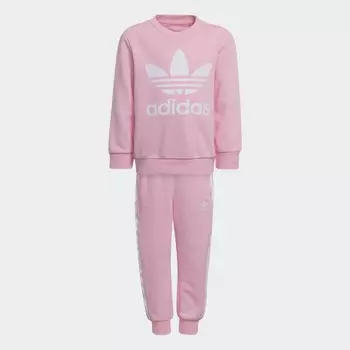 Спортивный костюм adidas Adicolor Crew, розовый/белый